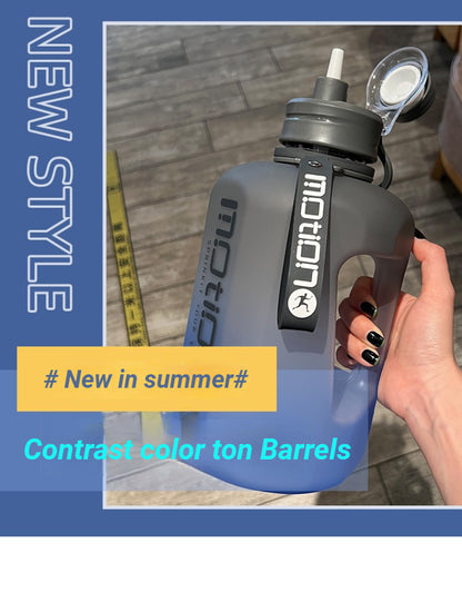 1pc, Water Bottle, Sports Water Bottle With Handle, Plastic Water Bottle, Gradient Color Large Capacity Water Bottle, Frosted Fashion Water Bottle, Outdoor Sports Bottles, 2200ml/77.93oz