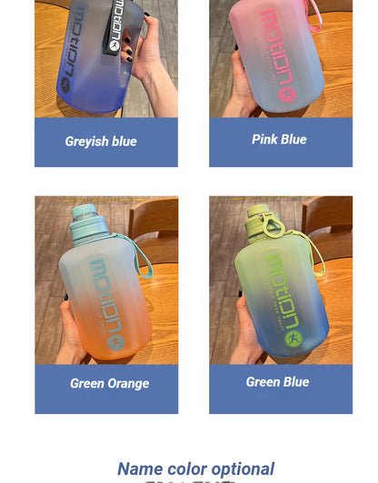 1pc, Water Bottle, Sports Water Bottle With Handle, Plastic Water Bottle, Gradient Color Large Capacity Water Bottle, Frosted Fashion Water Bottle, Outdoor Sports Bottles, 2200ml/77.93oz