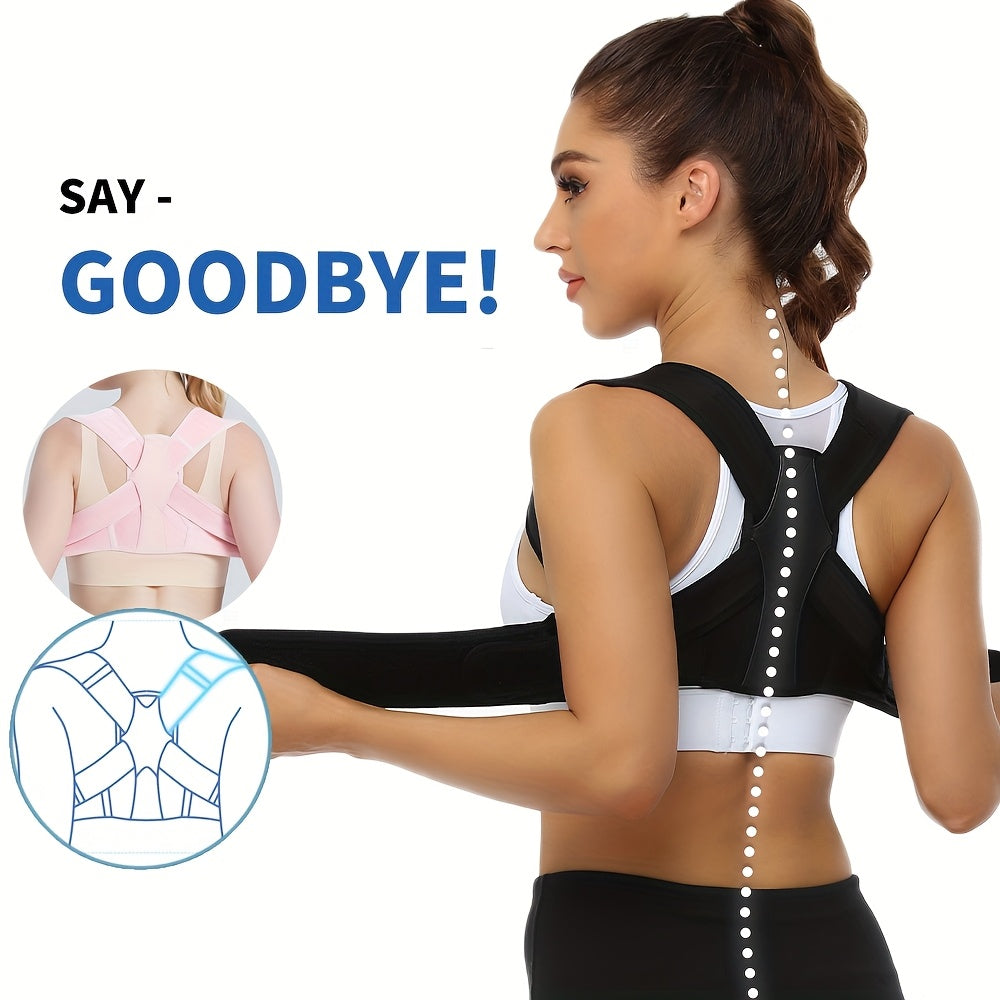 Cinta Postural para Mulher e Homem, Cinta Ajustável para a Parte Superior das Costas com Suporte para a Clavícula e Relaxamento para o Pescoço, Ombros e Parte Superior das Costas