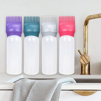 120ml Squeeze Applicator Bottle For Hair Oil, Plastic Hair Dye Bottle, Root Comb Bottle Hair Coloring Dyeing Bottle Hairdressing Styling Tool
