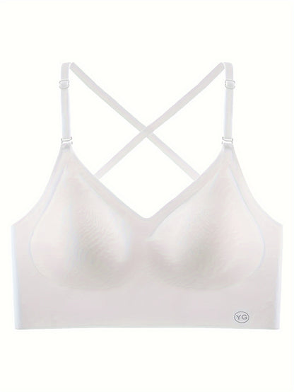 2pcs Seamless U-Backless Sports Bra Set, Breathable Comfortable Crop Top With Adjustable Straps For Yoga And Fitness