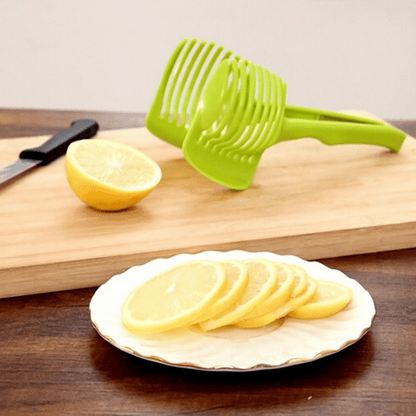 1pc, Tomato Slicer Tool, Lemon Cutter Tool, Lemon Slicer Holder, Tomato Slicer Holder, Lemon Cutter Holder, Round Fruit Tongs, Egg Slicer Cutting Holder, Kitchen Tools