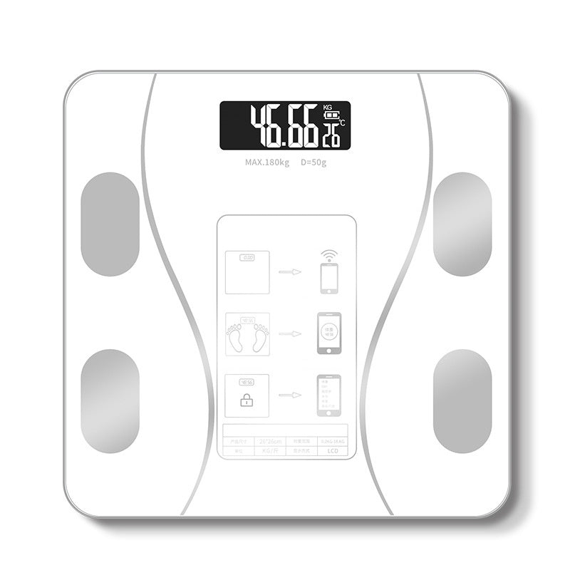 1pc Scales Smart Digital LED Scale, Fat Measurement Scale, Smartphone App Connection (Battery Models, Batteries Not Included), Bathroom Tools