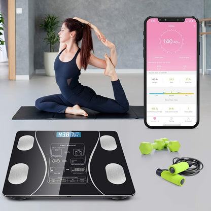 1pc Scales Smart Digital LED Scale, Fat Measurement Scale, Smartphone App Connection (Battery Models, Batteries Not Included), Bathroom Tools