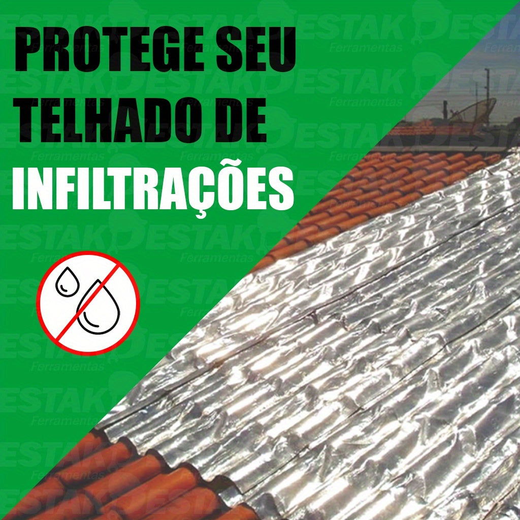 Butyl Multi-Purpose Waterproof Aluminum Seal Tape, 10cm x 10m - Self-Adhesive, Ideal for Pipe Leak Repair and Roof Insulation, Durable & Easy to Apply, Ultra-Waterproof, Roof Sealant