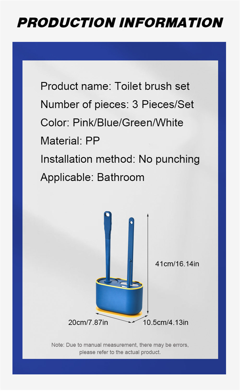 360° Silicone TPR Toilet Brush And Holder Set, Bathroom Cleaning Brush Kit with Wall Mount And Floor Standing Options, Interior Decoration-Compatible, Universal Brush Head Design RV Toilet Spare Parts