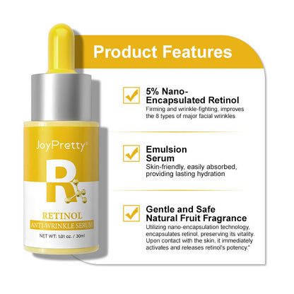 Vitamin C Serum In The Morning And Retinol Essence In The Evening, Facial Skin Care Serum Set, Moisturizing, Rejuvenating Essence To Improve Rough Skin, 30ml*2pcs/Set With Plant Squalane