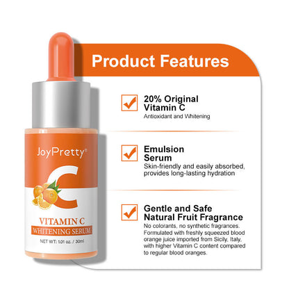Vitamin C Serum In The Morning And Retinol Essence In The Evening, Facial Skin Care Serum Set, Moisturizing, Rejuvenating Essence To Improve Rough Skin, 30ml*2pcs/Set With Plant Squalane