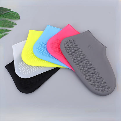 1 Pair Silicone WaterProof Shoe Covers S/M/L Covers Slip-resistant Rubber Rain Boot Overshoes Accessories for Outdoor Rainy Day