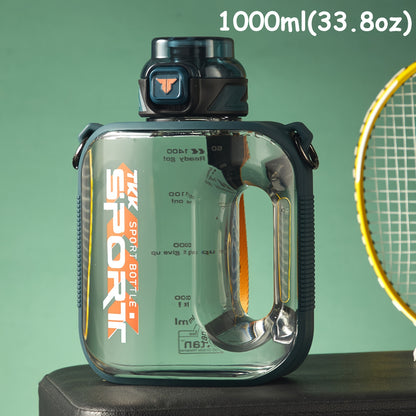 1pc TKK Leakproof Sports Water Bottle Jug with Handle &amp; Straw - Wide Mouth, BPA-Free, for Gym, Travel, Camping, Yoga - Available in 1000ml/1600ml/2100ml (33.81oz/54.1oz/71.01oz) - Ideal Gift for Athletes, Hikers, Outdoor Enth