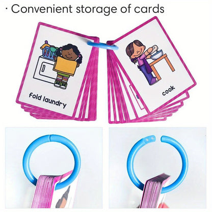 12 Themes Learning Flash Cards 386 English Words, Kids Toddler Colors, Shapes and Numbers, Learning Toys, Educational Preschool Flashcards Kindergarten Educational Toys School Supplies gift