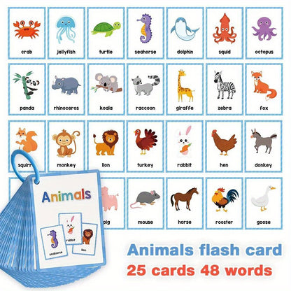 12 Themes Learning Flash Cards 386 English Words, Kids Toddler Colors, Shapes and Numbers, Learning Toys, Educational Preschool Flashcards Kindergarten Educational Toys School Supplies gift