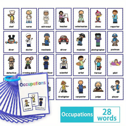 12 Themes Learning Flash Cards 386 English Words, Kids Toddler Colors, Shapes and Numbers, Learning Toys, Educational Preschool Flashcards Kindergarten Educational Toys School Supplies gift
