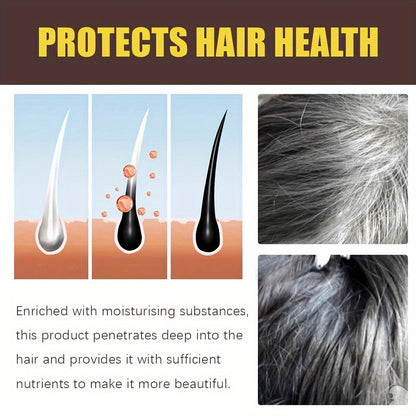Brown Hair Coloring Shampoo, Instant Hair Coloring Shampoo 3 in 1 Nourishing Hair Shampoo Hair Coloring Cover Gray Hair, Natural Long Lasting Hair Coloring Shampoo