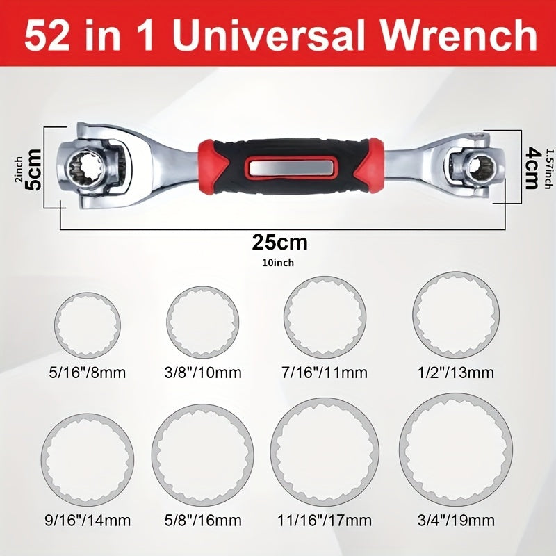 52-in-1 Socket Wrench Set with Non-Slip Grip & Rotating Design - Durable, Easy-to-Use for Various Tasks
