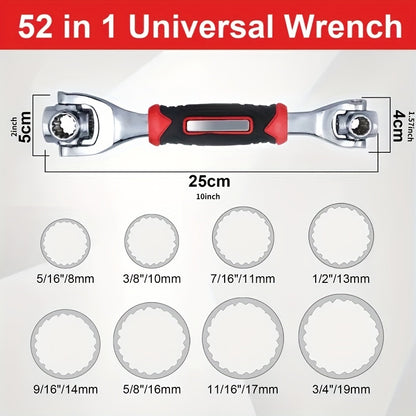 52-in-1 Socket Wrench Set with Non-Slip Grip & Rotating Design - Durable, Easy-to-Use for Various Tasks