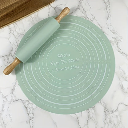 2pcs set of high-end reels and non-stick silicone pastry pads - essential baking tools for home kitchens, perfect for easy and pollution-free cooking adventures