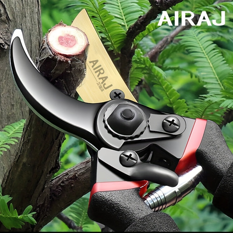 AIRAJ Heavy-Duty Garden Trimmer - Ultra-Sharp, Durable Manual Pruning Shears with Ergonomic Non-Slip Grip for Branches & Flowers