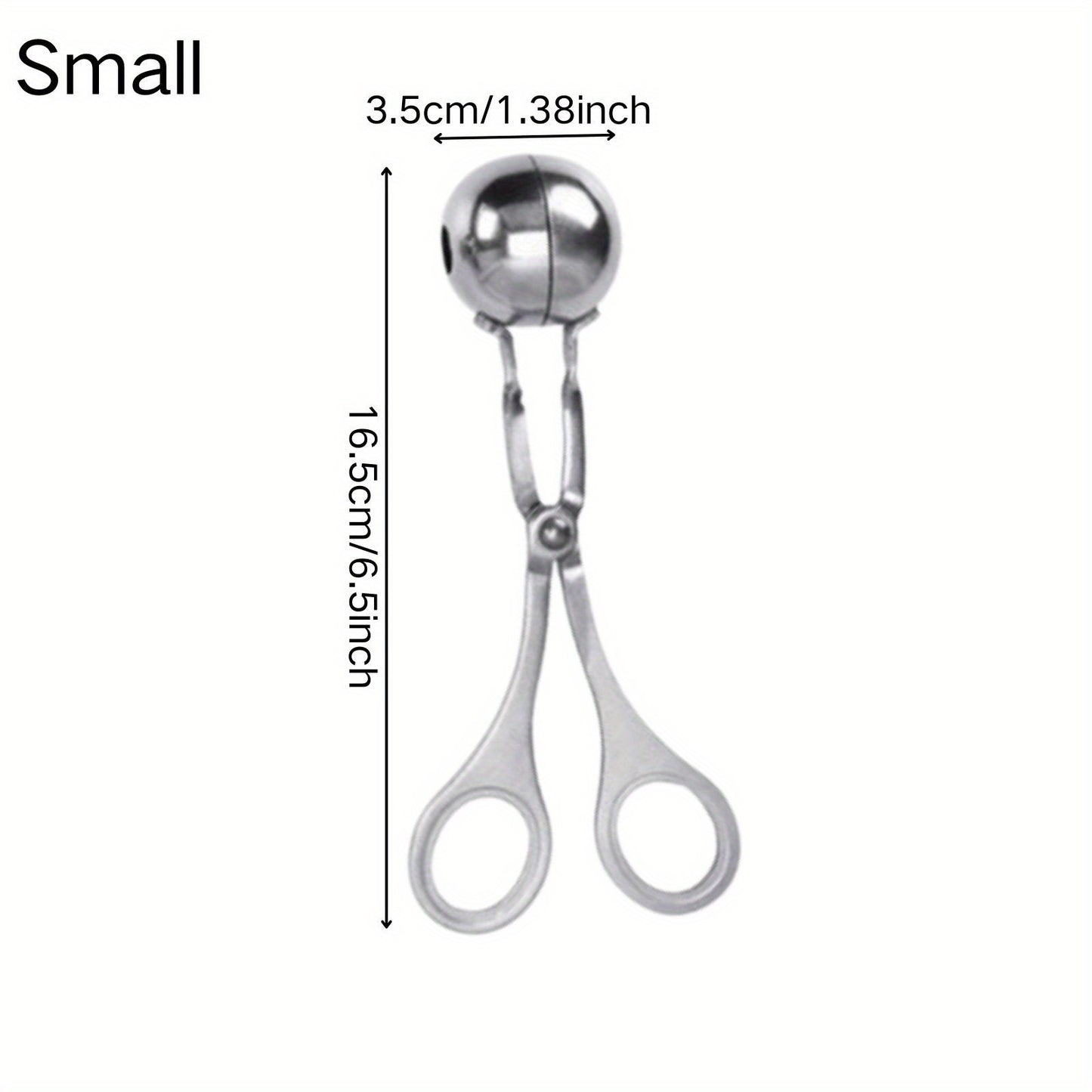 1pc Stainless Steel Meat Ballers With Anti-Slip Handles, None-Stick Meat Baller Tongs, Meatball Scoop, Ball Makers Mold, Cake Pops Meatball Maker, Ice Tongs, Dough Scoops For Kitchen Tools, Kitchen Supplies