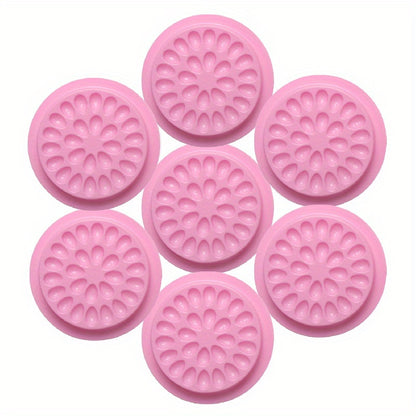50pcs Pink Flower-Shaped False Eyelash Glue Holders - Multi-Color Lash Application Pads, No Power Needed, Ideal for Eyelash Extensions & Makeup Tools