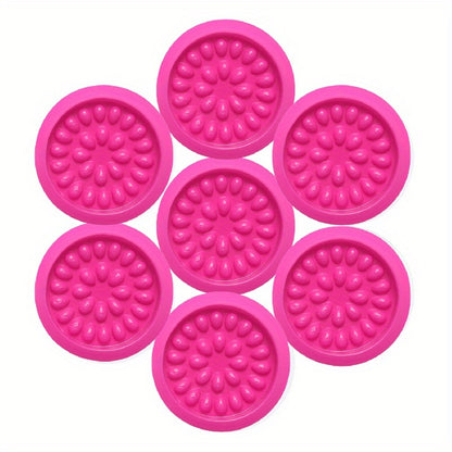 50pcs Pink Flower-Shaped False Eyelash Glue Holders - Multi-Color Lash Application Pads, No Power Needed, Ideal for Eyelash Extensions & Makeup Tools