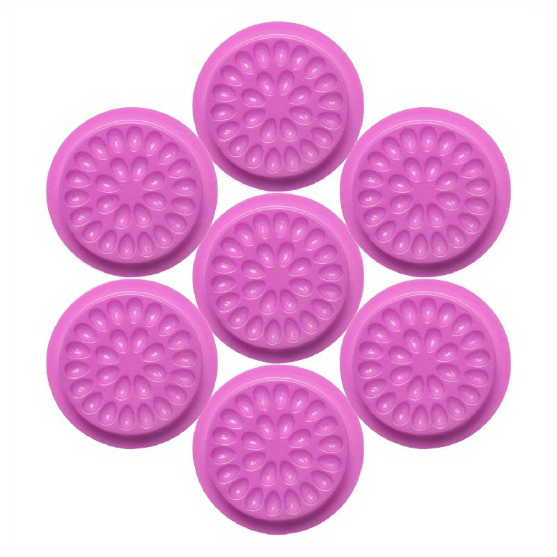 50pcs Pink Flower-Shaped False Eyelash Glue Holders - Multi-Color Lash Application Pads, No Power Needed, Ideal for Eyelash Extensions & Makeup Tools