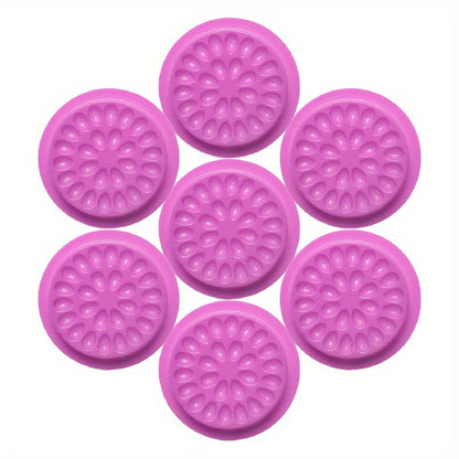 50pcs Pink Flower-Shaped False Eyelash Glue Holders - Multi-Color Lash Application Pads, No Power Needed, Ideal for Eyelash Extensions & Makeup Tools