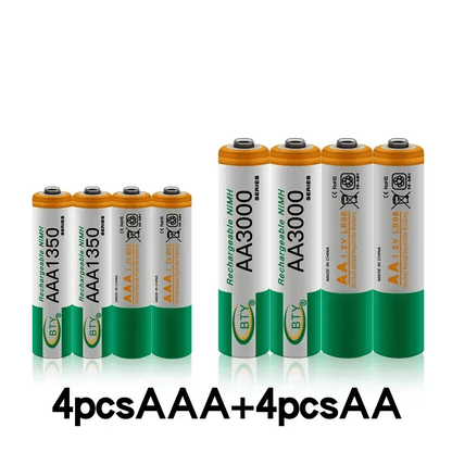 4-20pcs AA+AAA Rechargeable Battery 1.2V AA3000MAH+AAA1350mAh Nickel Hydrogen Battery Suitable for Camera Toy Car Computer Clocks Radios Video Games Digital Cameras