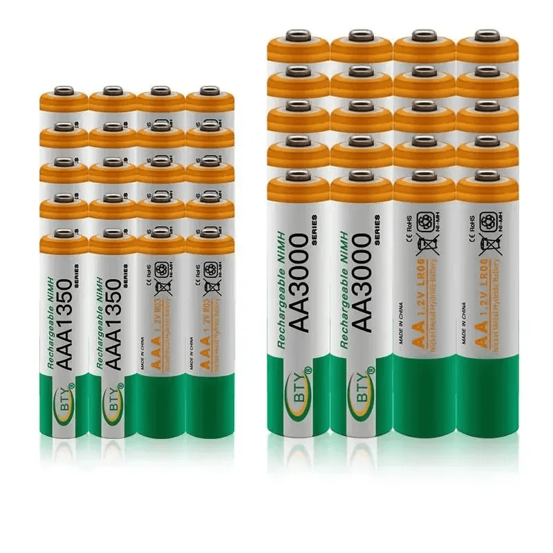 4-20pcs AA+AAA Rechargeable Battery 1.2V AA3000MAH+AAA1350mAh Nickel Hydrogen Battery Suitable for Camera Toy Car Computer Clocks Radios Video Games Digital Cameras