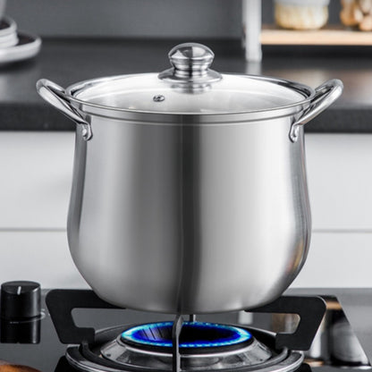 Stainless Steel Household Thickened Large Capacity Soup Pot For Boiling Soup, Cooking Porridge, Steaming And Stewing, Suitable For Induction Cooker And Gas Stove