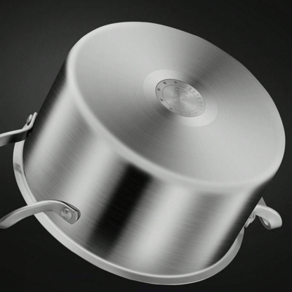 Premium Stainless Steel Soup Pot with Lid - Induction Compatible, Thickened Double-Handle Design for Home Cooking, Steaming, and Soup Preparation - Perfect for Outdoor Camping, Uncharged Power Source, Camping Cookware|Sleek C