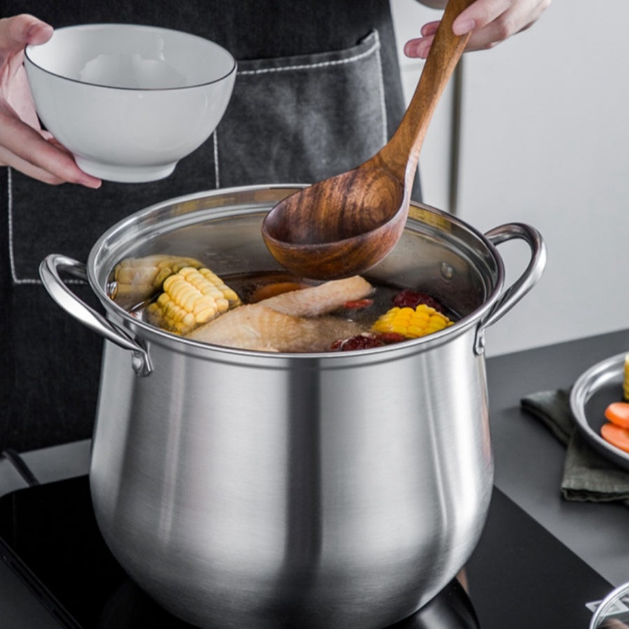 Versatile Large Stainless Steel Stock Pot - Perfect for Soups, Stews & More - Durable, Easy-Clean Kitchen Essential
