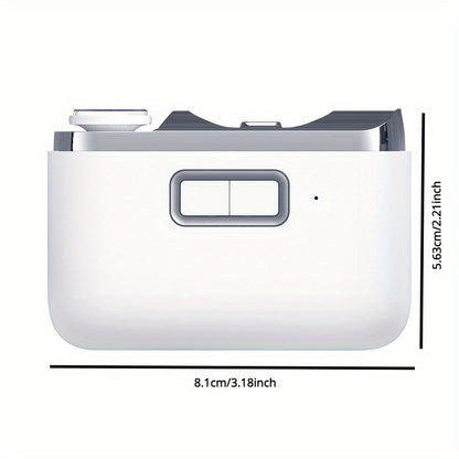 Automatic Electric Nail Clipper and Polisher for Adults - USB Rechargeable, 2-in-1 Fingernail Trimmer with Illuminated Manicure Tool, Lithium Battery, Precision Control, Ideal for Home and Salon Use, Nail Care Device | Minimalist