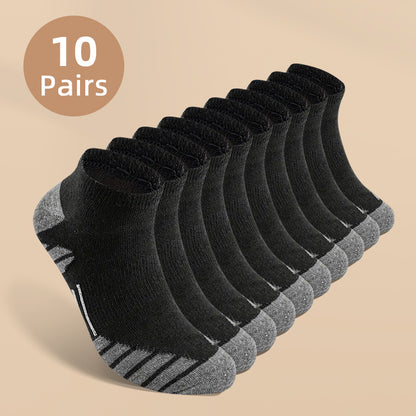 10/20 Pairs Men's Short Socks, Low-Cut Crew Socks for All Seasons, Sweat-Absorbent, Casual Wear, Allseason Socks, Minimalist Design, Classic Style, Breathable Fabric, Comfortable Fit, Basic Socks, Men's Footwear, Men's Fashio