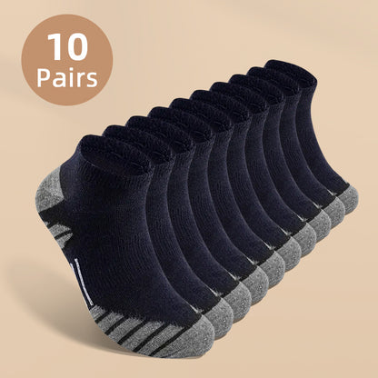 10/20 Pairs Men's Short Socks, Low-Cut Crew Socks for All Seasons, Sweat-Absorbent, Casual Wear, Allseason Socks, Minimalist Design, Classic Style, Breathable Fabric, Comfortable Fit, Basic Socks, Men's Footwear, Men's Fashio