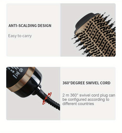 1pc 2-in-1 multi-functional hot air brush and negative ion straightening comb make your hair style fast - a gift for women and a holiday gift