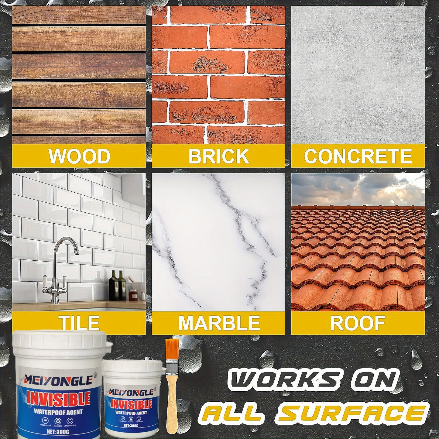 Adesivo SuperForte Impermeável - Reparação Rápida de Fugas em Azulejos, Seguro para Sanitas, Protetor de Tijolos Inodoro, Preenchimento Definitivo de Rachaduras - Solução Durável e Resistente à Água para Paredes Exteriores, 300g/10,6oz, Natal e Halloween