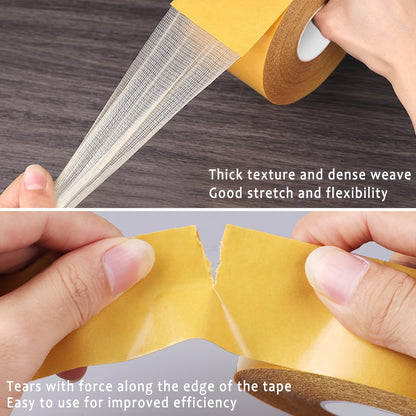 Heavy-Duty Double-Sided Tape with Super Strong Adhesion, Contains Fiberglass Mesh for Walls and Glass. Transparent Mounting Installation, Wall Mounting, Heavyduty Fastening, Invisible Mounting, Seamless Installation, Durable