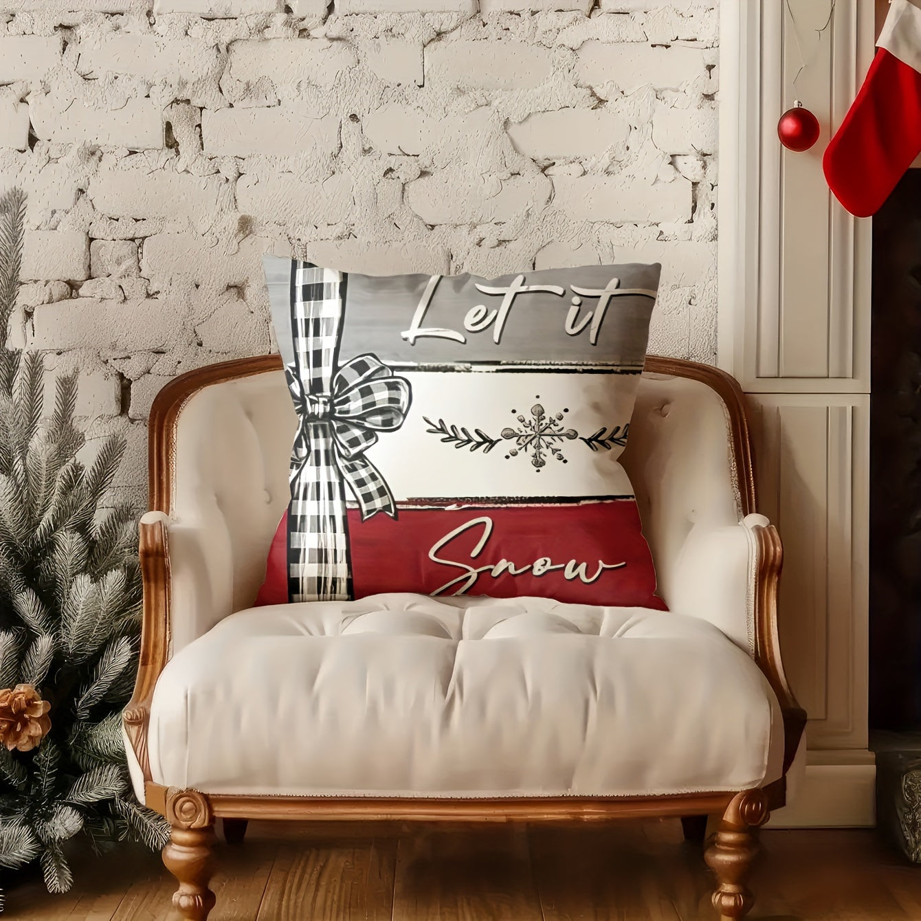 4pcs Festive Christmas Pillow Covers, 44.96cm x 44.96cm, Super Soft Polyester, Reversible Santa Claus & Reindeer Designs with Zip Closure - Ideal for Sofa, Living Room, Bedroom Decor (No Inserts), Christmas Pillow Covers