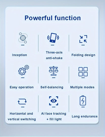 2024 New Magnetic AI Module Three-axis Anti-shake Video Stabilizer AI Tracking Module, Front Rear Tracking APP, Various Stimulating Gameplay Eighth-generation AI Face Tracking, Gesture Control Face Recognition Beauty Fill Light 3 Co