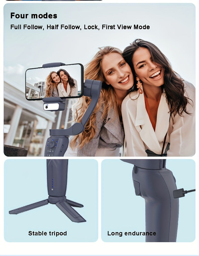 2024 New Magnetic AI Module Three-axis Anti-shake Video Stabilizer AI Tracking Module, Front Rear Tracking APP, Various Stimulating Gameplay Eighth-generation AI Face Tracking, Gesture Control Face Recognition Beauty Fill Light 3 Co