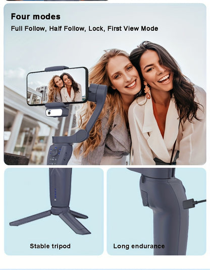 2024 New Magnetic AI Module Three-axis Anti-shake Video Stabilizer AI Tracking Module, Front Rear Tracking APP, Various Stimulating Gameplay Eighth-generation AI Face Tracking, Gesture Control Face Recognition Beauty Fill Light 3 Co