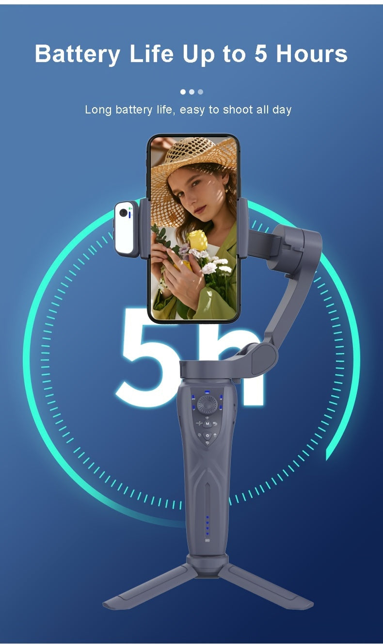 2024 New Magnetic AI Module Three-axis Anti-shake Video Stabilizer AI Tracking Module, Front Rear Tracking APP, Various Stimulating Gameplay Eighth-generation AI Face Tracking, Gesture Control Face Recognition Beauty Fill Light 3 Co