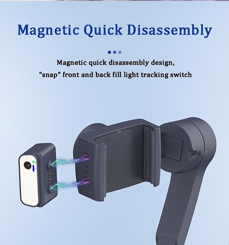 2024 New Magnetic AI Module Three-axis Anti-shake Video Stabilizer AI Tracking Module, Front Rear Tracking APP, Various Stimulating Gameplay Eighth-generation AI Face Tracking, Gesture Control Face Recognition Beauty Fill Light 3 Co