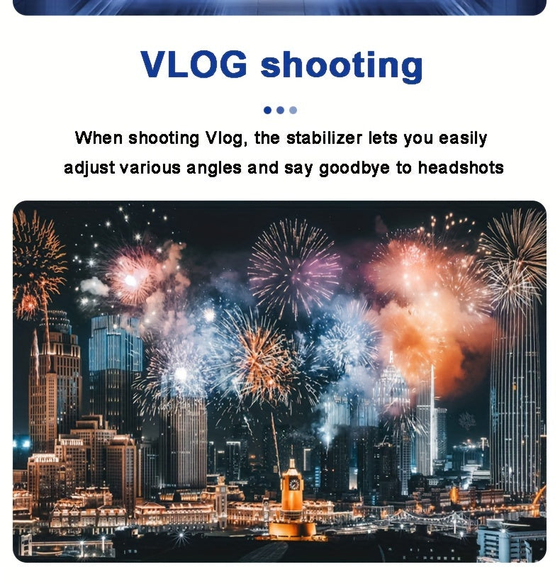 2024 New Magnetic AI Module Three-axis Anti-shake Video Stabilizer AI Tracking Module, Front Rear Tracking APP, Various Stimulating Gameplay Eighth-generation AI Face Tracking, Gesture Control Face Recognition Beauty Fill Light 3 Co