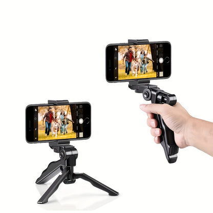 360° Anti-Shake Phone Stand, Multi-Functional Foldable Portable Selfie Holder with Desktop Tripod and Handheld Stabilizer for Horizontal/Vertical Screen Adjustment, Ideal for Photography, Video Recording, and Live Streaming,