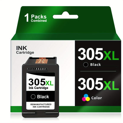 High-Yield 305XL Remanufactured Ink Cartridge for HP 305 305XL Compatible with HP DeskJet 2700 2710 2720 2722 DeskJet Plus 4100 4120 4130 Envy 6000 6010 6020 6032 Envy Pro 6400 6420- Black & Tri-Color