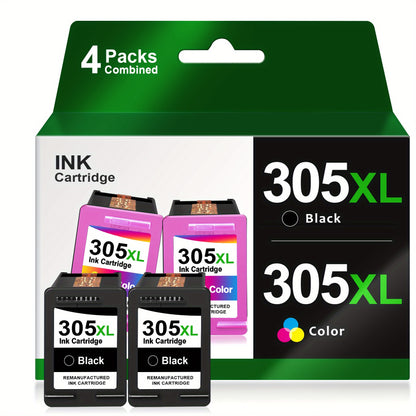 High-Yield 305XL Remanufactured Ink Cartridge for HP 305 305XL Compatible with HP DeskJet 2700 2710 2720 2722 DeskJet Plus 4100 4120 4130 Envy 6000 6010 6020 6032 Envy Pro 6400 6420- Black & Tri-Color