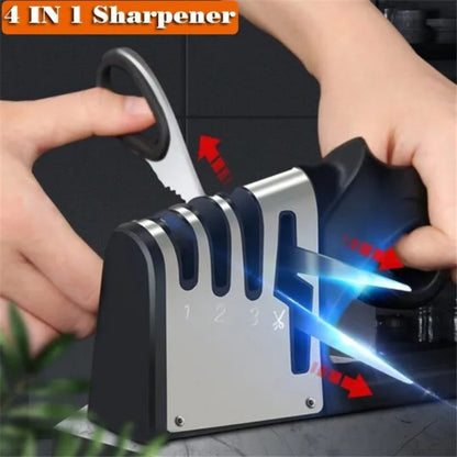 4-in-1 Professional Knife Sharpener for Home Use, Kitchen Knives and Scissors, Kitchen Knives, Kitchen Accessories, Kitchen Gadget, Compact Sharpener, Multifunctional Sharpener, Highquality Sharpener, Sturdy Construction, Sha