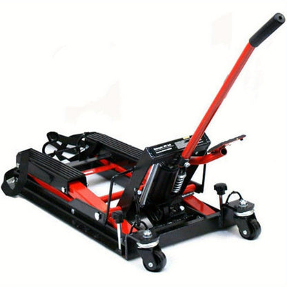 CNCEST Motorcycle Lift, Hydraulic Motorcycle Lift, Maximum Load 680kg, Rubberised Carrying Surfaces, Easy Use, Mounting Stand, Folding Lifting Platform (Red) Hot, Motorcycle Lifts, Motorcycle Stand Pad, Motorcycle Parts And A